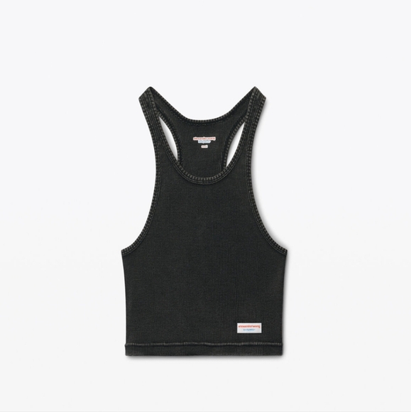 Alexander Wang Black Ribbed Tank Top - Picture 2 of 4